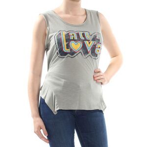 NWT JESSICA SIMPSON Womens Green Linnie Graphic Scoop Neck Tank Top M